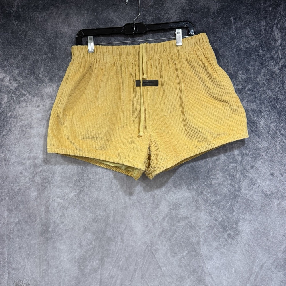 fear of gods essentials shorts Drawstring Corduroy Men's Yellow Size M